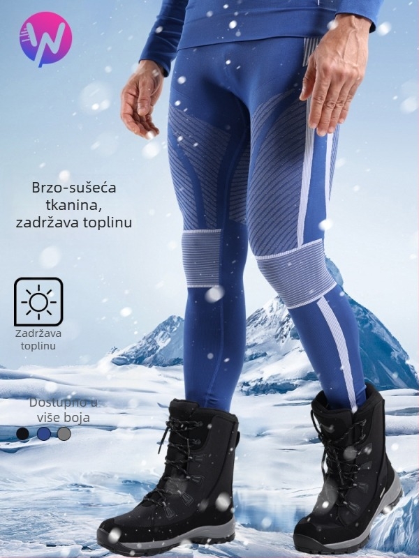Muške skijaške hlače - brzo se suše, tople, tijesne, kompresijske, tkanina od kemijskih vlakana