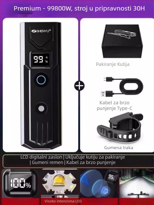 Stražnje svjetlo za bicikl – izuzetno svijetlo za noćnu vožnju, MTB i cestovni bicikl, USB-C punjenje, montaža kopčom, 2000mAh, model 8S5HS7TS8SS8