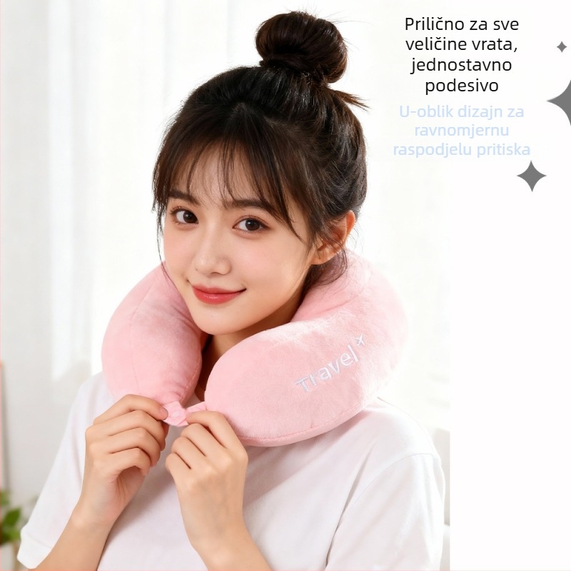 U-oblik jastuk za vrat XY-030, punilo PP pamuk, jezgro Crystal fleece, moderan minimalistički stil, namijenjeno odraslima