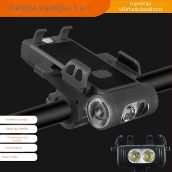 Cestovna biciklistička svjetla s integriranim zvučnikom i držačem za telefon, USB-C punjenje, dvostruki T6 LED, baterija 2000/3500 mAh