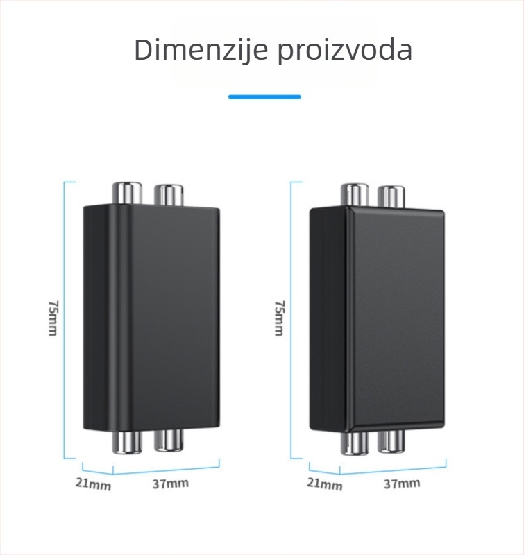 Adapter RCA audio izolator s zajedničkom zemljom — suzbijanje smetnji, filtr šuma, model 106, OEM obrada, za audio liniju