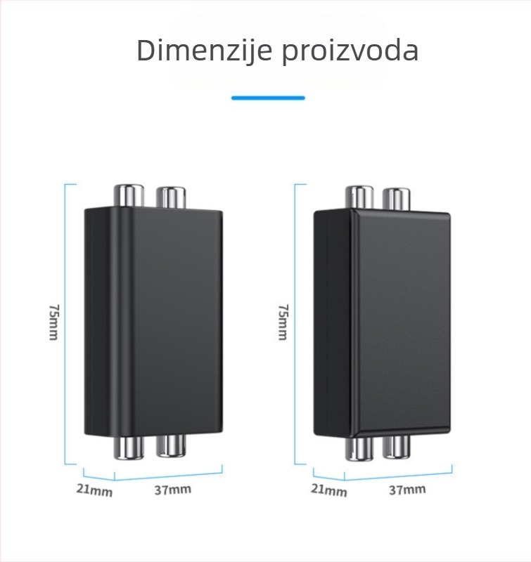 Adapter RCA audio izolator s zajedničkom zemljom — suzbijanje smetnji, filtr šuma, model 106, OEM obrada, za audio liniju