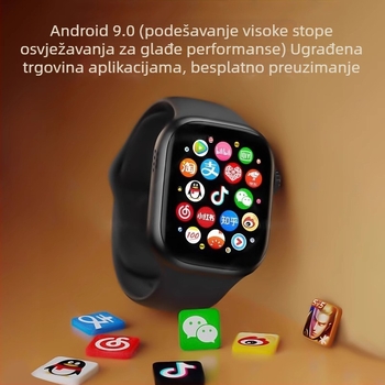 Pametni sat s utorom za karticu — silikon remen, kvadratni TFT zaslon, vodootporan za svakodnevnu uporabu, baterija do 7 dana, slot za karticu