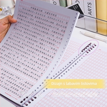 A4 bilježnica s kvadratićima za ispitne odgovore, s uklonjivim listovima, PP omot, 60 listova, 100–200 stranica, offset papir 80 g/m²