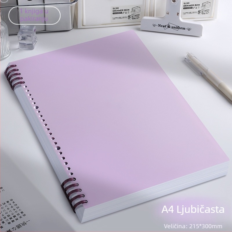 A4 bilježnica s kvadratićima za ispitne odgovore, s uklonjivim listovima, PP omot, 60 listova, 100–200 stranica, offset papir 80 g/m²