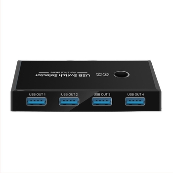 USB prekidač za tipke za dijeljenje između dva računala, 2-u-4 USB prekidač, USB 3.0, rezolucija 1080, kabel duljine 1,5 m, kompatibilno s Windows 7
