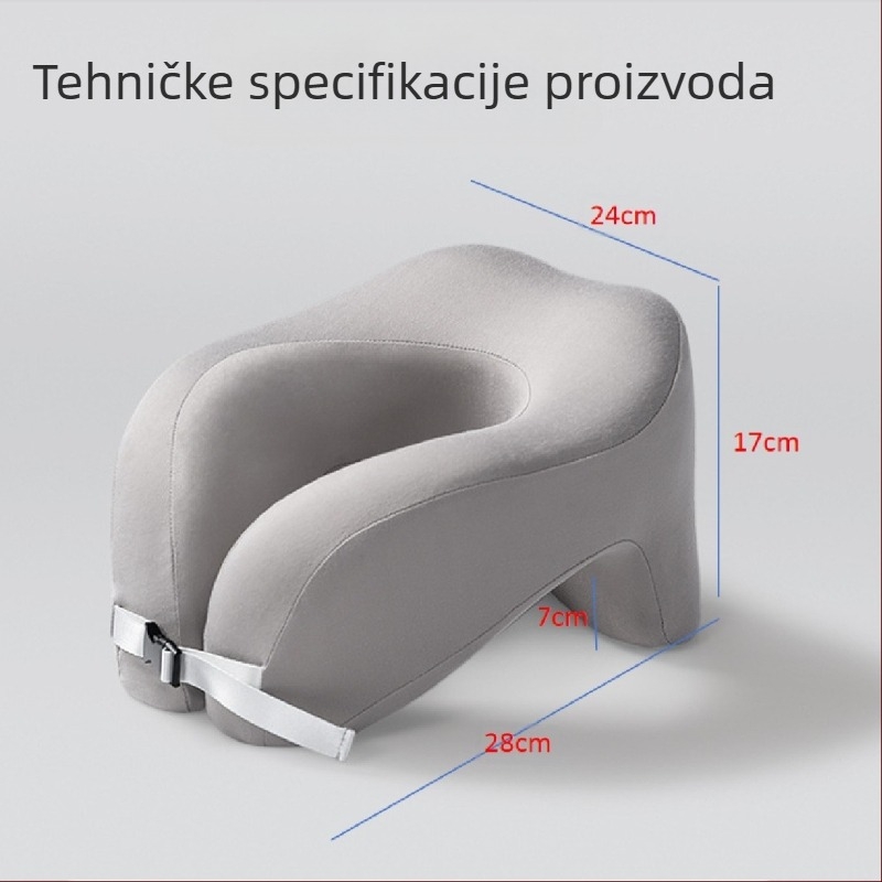 U-oblike jastuk za vrat s memorijskom pjenom za putovanja, za odrasle, navlaka od kristalnog velura, moderni minimalistički dizajn, prenosiv