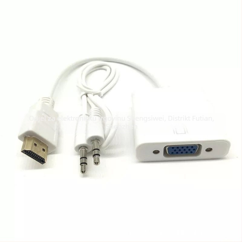 HDMI na VGA adapter kabel sa zvukom, 1080P, kompatibilan s Windows 7, duljina kabela 0.20 m, podržava daljinsko buđenje