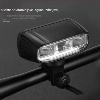 Svjetlo za bicikl od aluminijske legure, dvostruki LED, lagano i kompaktno, za cestovne i planinske bicikle