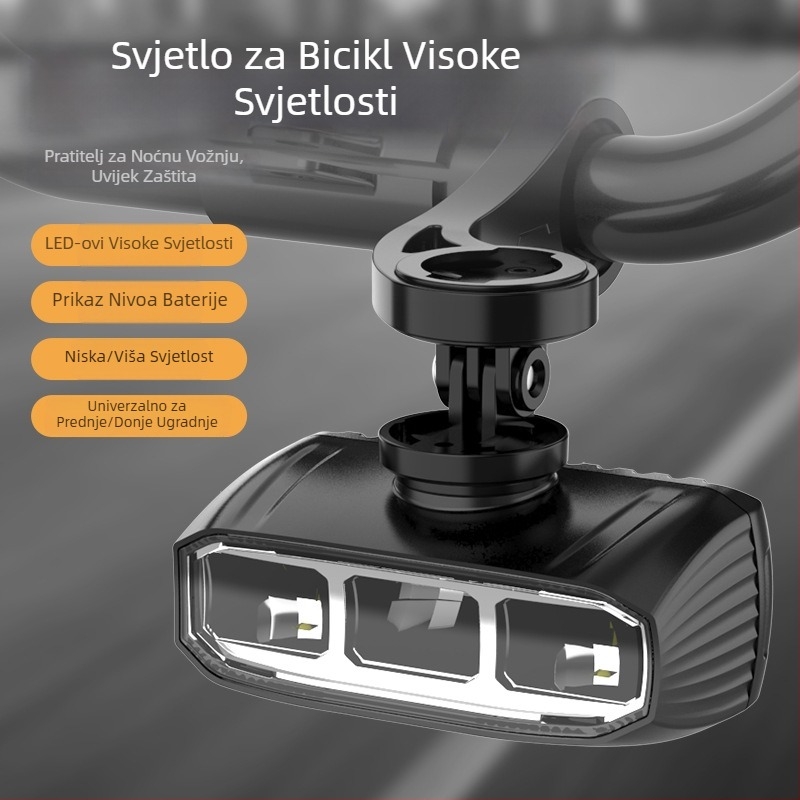 Svjetlo za bicikl od aluminijske legure, dvostruki LED, lagano i kompaktno, za cestovne i planinske bicikle