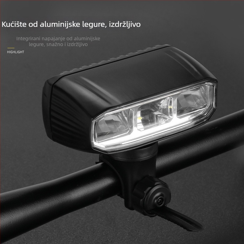 Svjetlo za bicikl od aluminijske legure, dvostruki LED, lagano i kompaktno, za cestovne i planinske bicikle