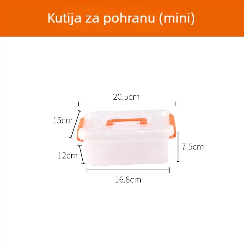 Plastična kutija za pohranu na stolu, ojačani prozirni dizajn, PP materijal, višestruka namjena, prijenosna, otporna na prašinu