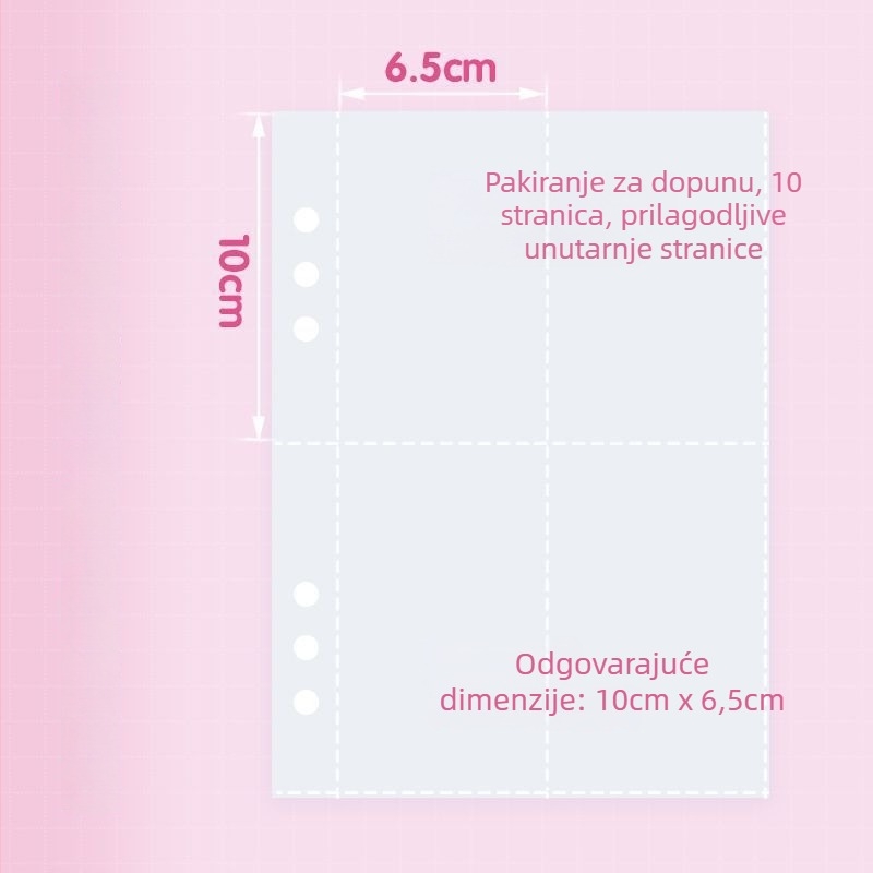 Album za pohranu s listićima za naljepnice i izrezane kartice, više stilova; unutarnji materijali stranica: plastika, PVC, papir, PP; osnovno pakiranje
