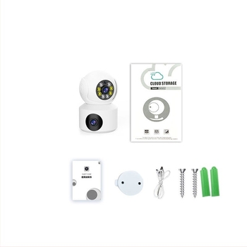 IP kamera s dvostrukim objektivima i rotacijom od 360°, 1080p rezolucija, 3,6 mm objektiv, unutarnje noćno snimanje (0.001 lux minimalno osvjetljenje)