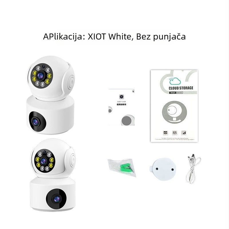 IP kamera s dvostrukim objektivima i rotacijom od 360°, 1080p rezolucija, 3,6 mm objektiv, unutarnje noćno snimanje (0.001 lux minimalno osvjetljenje)