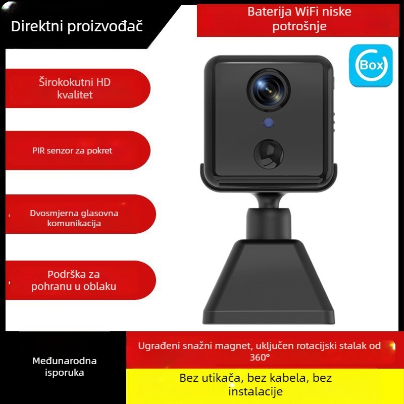 Bežični monitor za bebe s Wi‑Fi kamerom, 1080P, 2,4 mm objektiv, PIR detekcija pokreta, unutarnja uporaba, noćni pogled do 10 m
