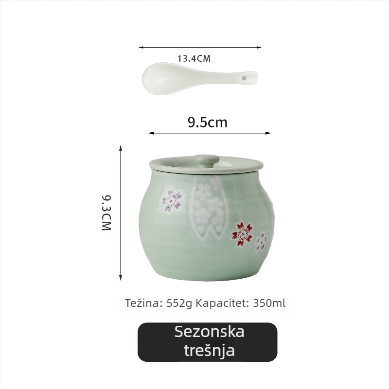 Keramični spremnik za ulje i začine, japanski stil, brend Golden Chef Lang Shi, tiskano logo, prvoklasna kvaliteta