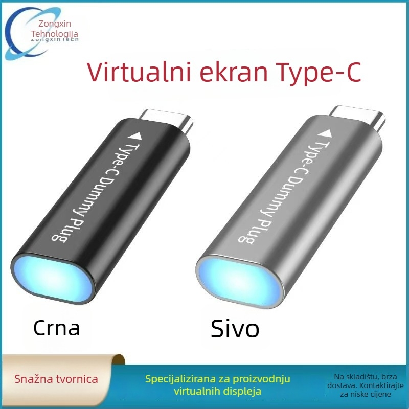 Type-C virtualni zaslonski adapter — 4K rezolucija, Windows 7 kompatibilno, daljinsko buđenje nije podržano, upravljanje napajanjem nije podržano