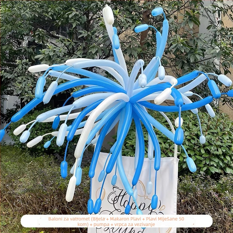 Festivalni latex baloni s dugačkom trakom, bez uzorka; tiskanje logotipa nije dopušteno; IP autorizacija: nema