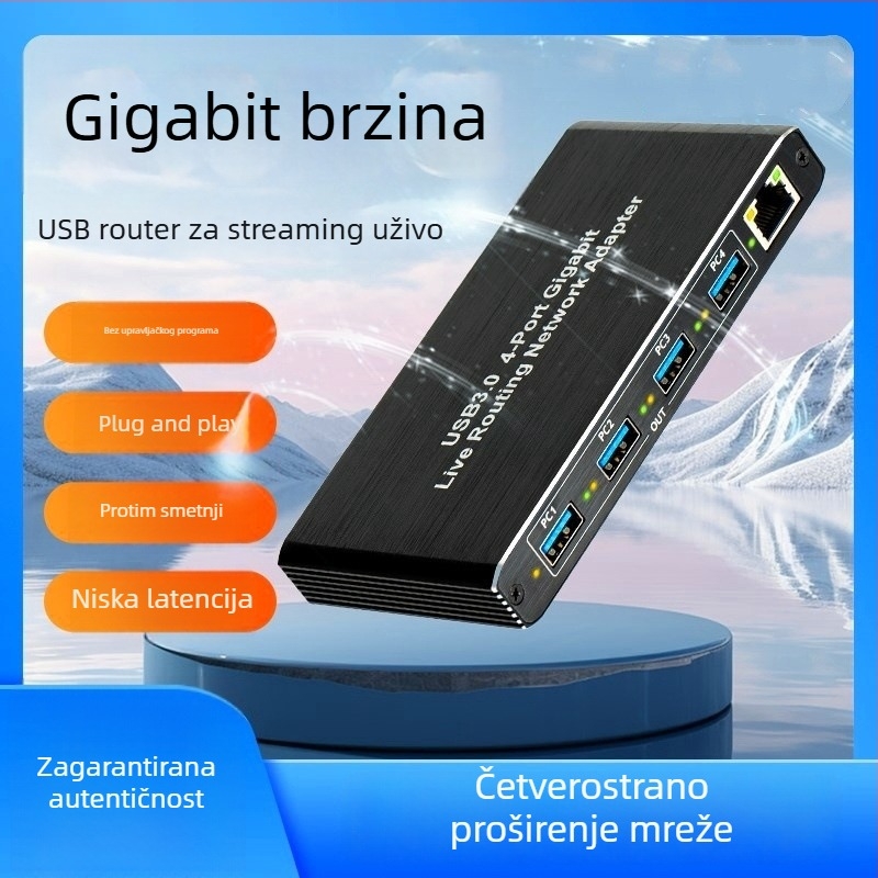 USB 3.0 hub s 4 porta, model X560, konverzija signala, 480P, Plug and Play, nema daljinskog buđenja, nema upravljanja napajanjem