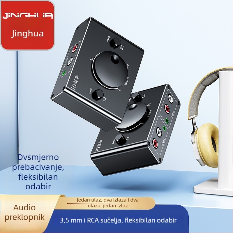Jinghua 2-in-1-out audio prekidač, bezgubitni konverter zvučnog izvora, 1080P, daljinsko buđenje, upravljanje napajanjem