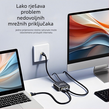 Gigabitni RJ45 Ethernet splitter 1:2 s upravljanjem napajanjem i podrškom za Windows 7