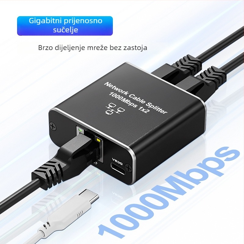 Gigabitni RJ45 Ethernet splitter 1:2 s upravljanjem napajanjem i podrškom za Windows 7