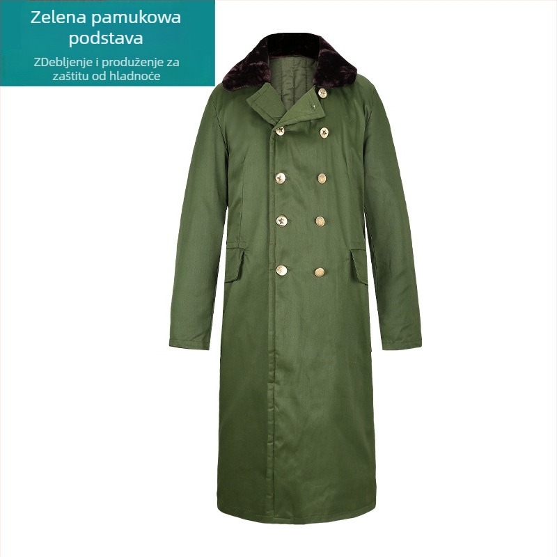 Dugi zimski vojni kaput, s flis podstavom, poliesterska tkanina, vodootporan i otporan na vjetar, unisex (Poliester; Vodootporan; Otporan na vjetar; Flis podstava; Unisex)