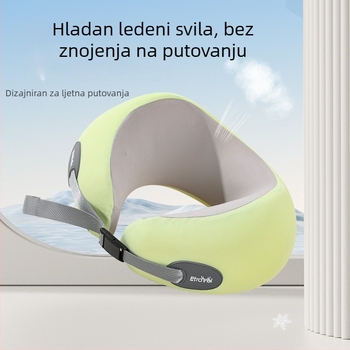 Jastuk za vrat u obliku U za putovanja, od memorijske pjene, Ice Silk navlaka, modern minimalistički stil, prenosiv za avion