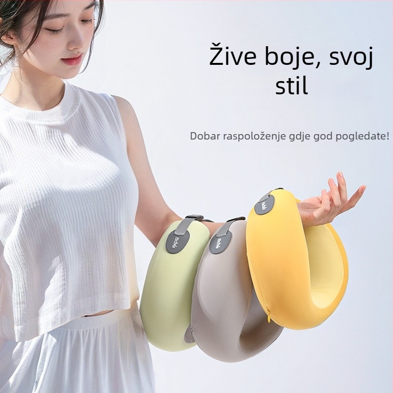 Jastuk za vrat u obliku U za putovanja, od memorijske pjene, Ice Silk navlaka, modern minimalistički stil, prenosiv za avion