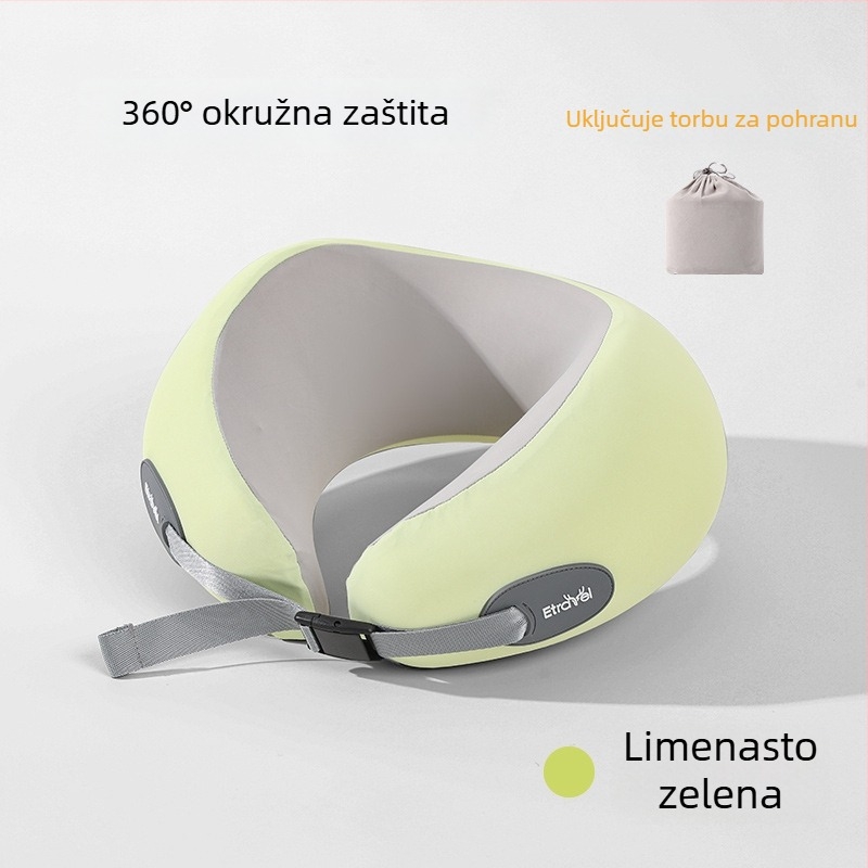 Jastuk za vrat u obliku U za putovanja, od memorijske pjene, Ice Silk navlaka, modern minimalistički stil, prenosiv za avion