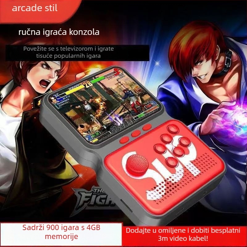 Ručna prenosna retro igrala konzola s 900 igara, King of Fighters arkadna kolekcija, bežična veza, za dva igrača, nostalgični dizajn