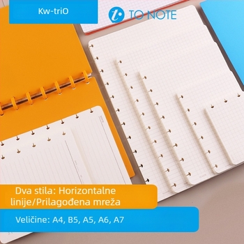 Zamjena unutarnjeg jezgra za bilježnicu s gljivičnim rupama Kw-trio/kedeyou 07910R, Refill za listove, Papir, 50 listova