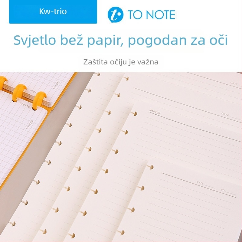 Zamjena unutarnjeg jezgra za bilježnicu s gljivičnim rupama Kw-trio/kedeyou 07910R, Refill za listove, Papir, 50 listova