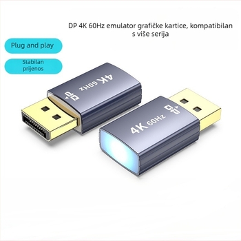 Emulator DP grafičke kartice s EDID lažnim teretom, DP 4K60Hz HDMI virtualni zaslon, uređaj za zaključavanje zaslona