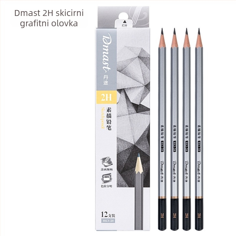 Deli RK3-2B Dantu skić olovka, šesterokutno drveno tijelo, 2B, 12 kom./kutija