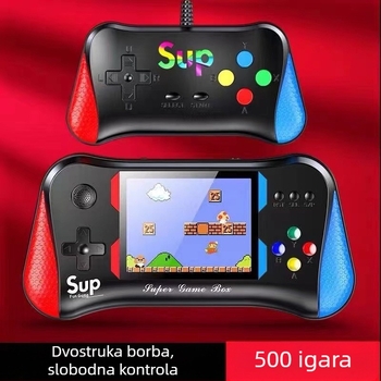 X7m Nostalgijska prijenosna igraća konzola s 500 ugrađenih igara, priključak na TV, dvostruki kontroleri, 4GB memorije
