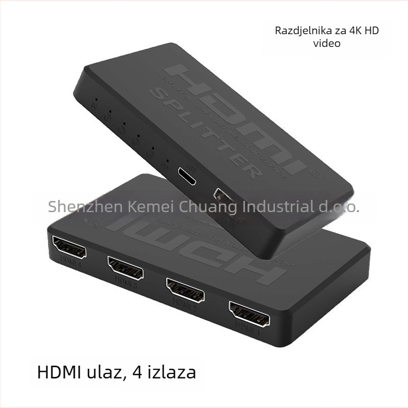 HDMI 1x4 splitter za 4K2K video, sa upravljanjem napajanjem