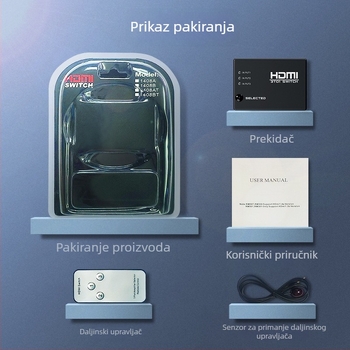HDMI video prekidač, 3 ulaza 1 izlaz, infracrveno daljinsko upravljanje, 1080P, model HW-HD301H