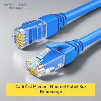 Cat6 mrežni kabel s RJ-45 priključkom za usmjerivač, 1 Gbps, čisto bakreno
