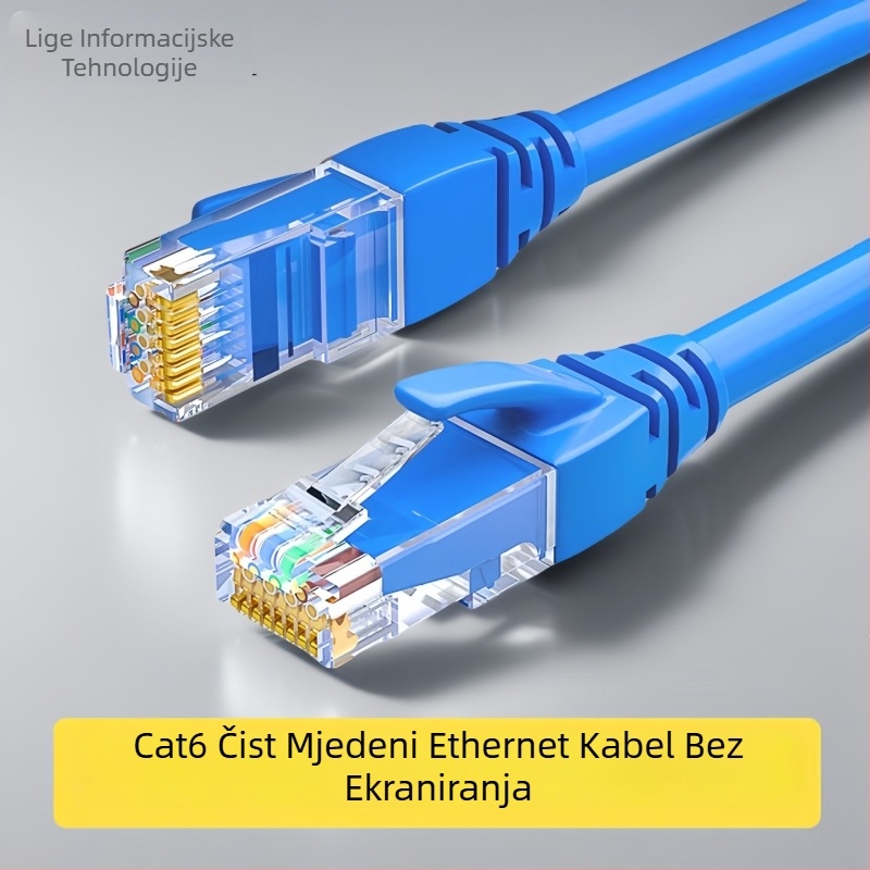 Cat6 mrežni kabel s RJ-45 priključkom za usmjerivač, 1 Gbps, čisto bakreno