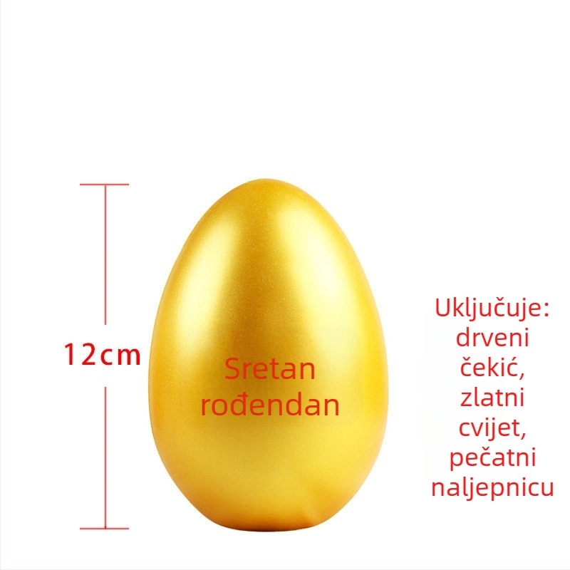 Zlatno rođendansko jaje od nehrđajućeg čelika – japansko-korejski stil, poklon kutija pakiranje, šifra proizvoda 1010816039