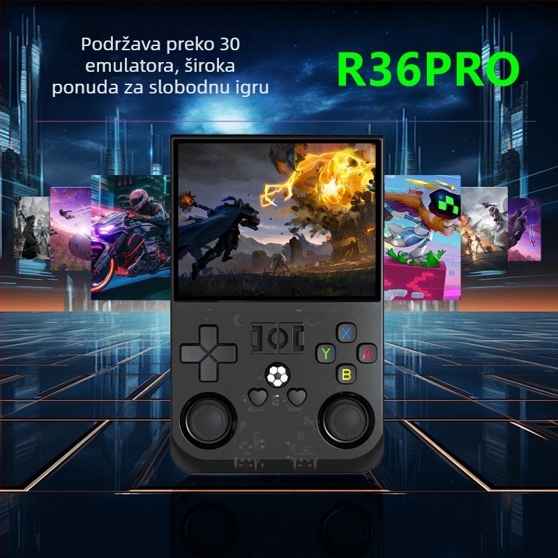 Open-Source ručna igraća konzola R36MAX, podrška GBA/PSP, dvostruki joystick, Android OS, 64–128GB pohrane