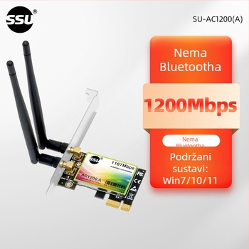 SSU SU-AC1200(A) PCIe bežična mrežna kartica