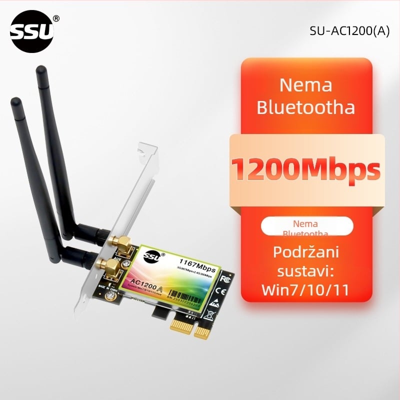 SSU SU-AC1200(A) PCIe bežična mrežna kartica