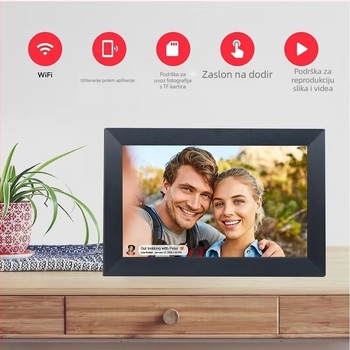 Frameo cloud digitalni foto okvir s dodirnim zaslonom, Wi‑Fi, 32GB memorije, 1280x800 rezolucija