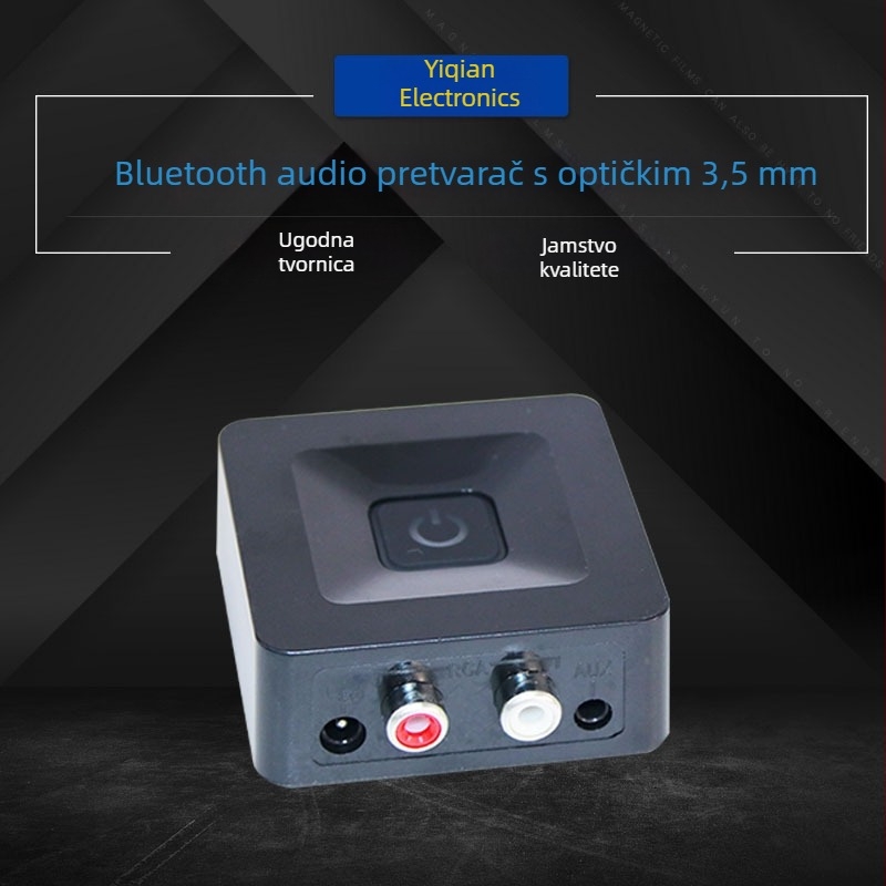 Yiquan YQ-863 Bluetooth 5.0 pretvarač s dvostrukim 3,5 mm izlazima i optičkim zvukom, kabel 0,8 m