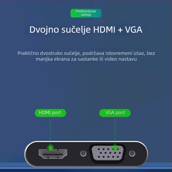 USB na HDMI+VGA dvostruka dock stanica – 1080P, Windows 2000 kompatibilnost, Upravljanje napajanjem