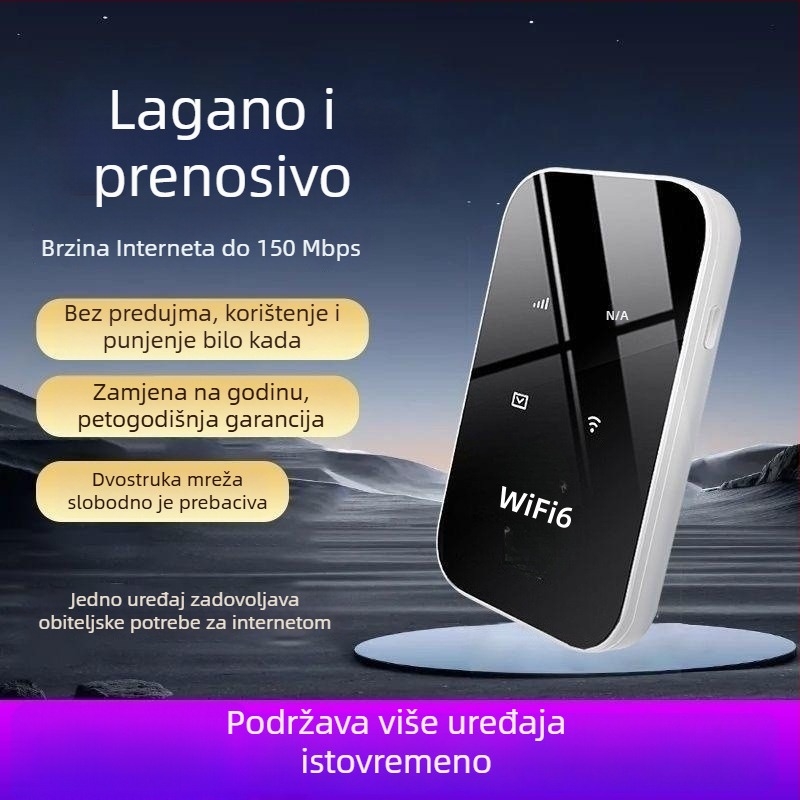 Prijenosni WiFi 6 usmjerivač USB 2.0, firewall, FCC Class B, do 300 Mbps