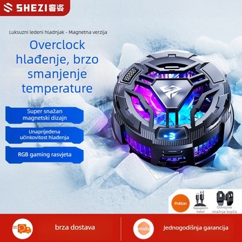 Luxurious SS06 mobitel hlađenje s magnetskim stražnjim klipom, 15W, Type-C, ABS+aluminijska legura-keramika, 116 g, digitalni zaslon